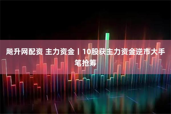飚升网配资 主力资金丨10股获主力资金逆市大手笔抢筹