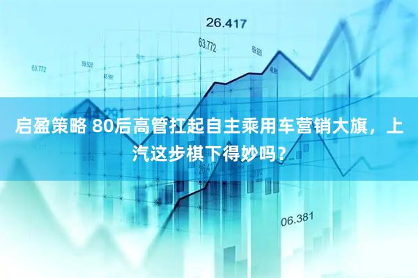 启盈策略 80后高管扛起自主乘用车营销大旗，上汽这步棋下得妙吗？