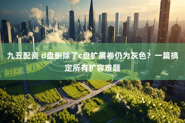 九五配资 d盘删除了c盘扩展卷仍为灰色？一篇搞定所有扩容难题